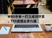 bet365平台-WBG中单一打三成功守家，TES遗憾止步八强