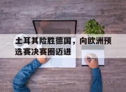 bet365靠谱吗-土耳其险胜德国，向欧洲预选赛决赛圈迈进